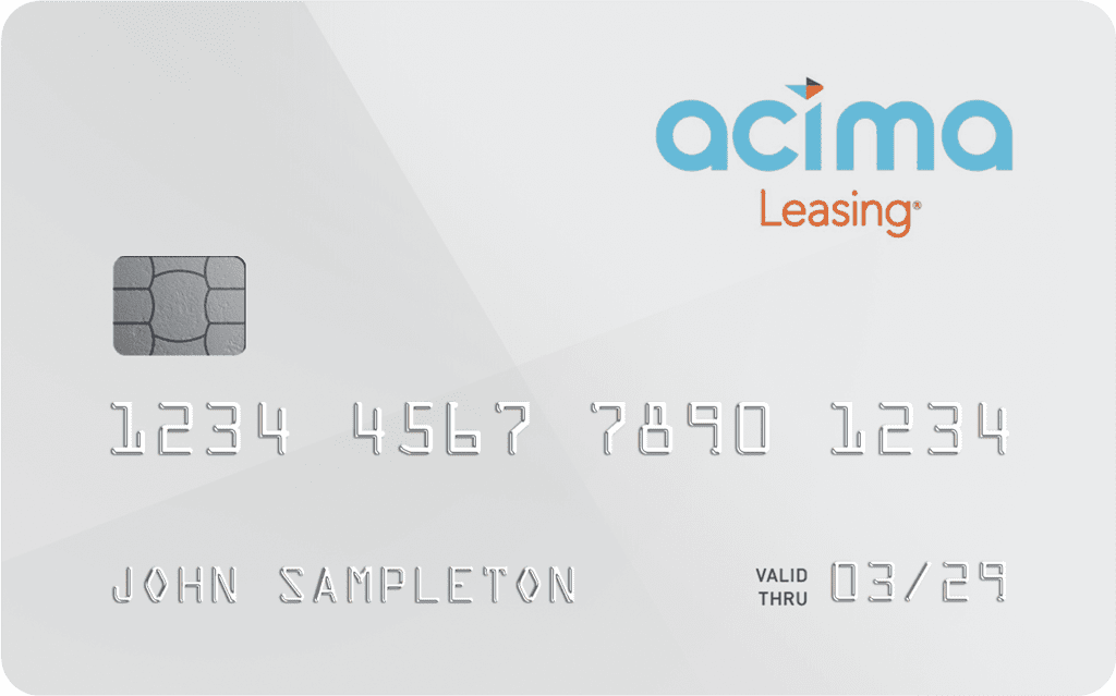 image of the acima leasing payment card