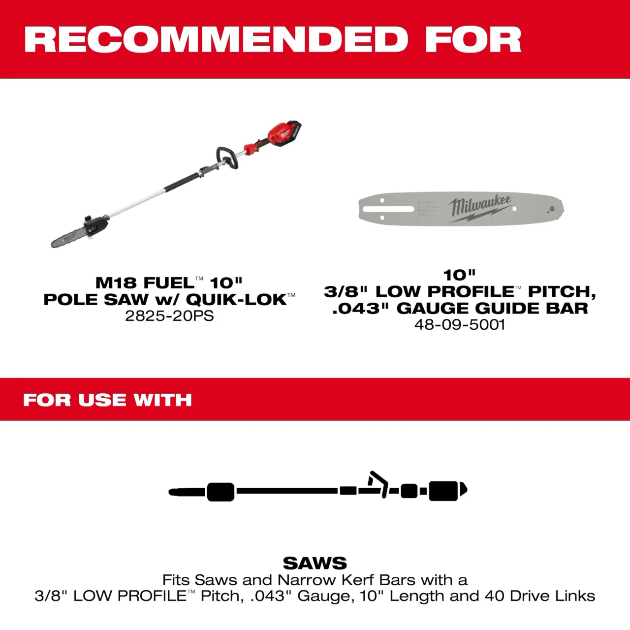 10" 3/8" LOW PROFILE™ Pitch, .043" Gauge Saw Chain - Image 4