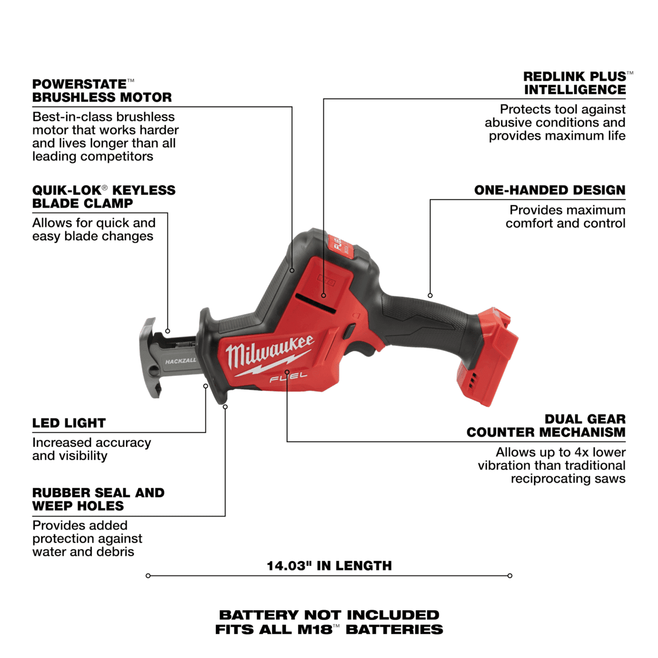 M18 FUEL™ HACKZALL® (Tool Only) - Image 2
