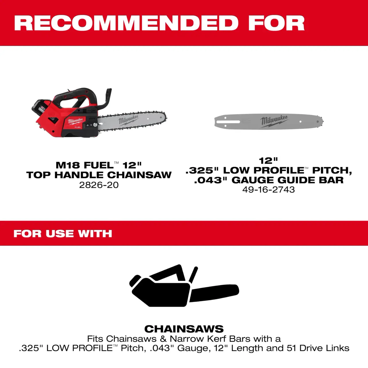 12" .325" LOW PROFILE™ Pitch, .043" Gauge Saw Chain - Image 2