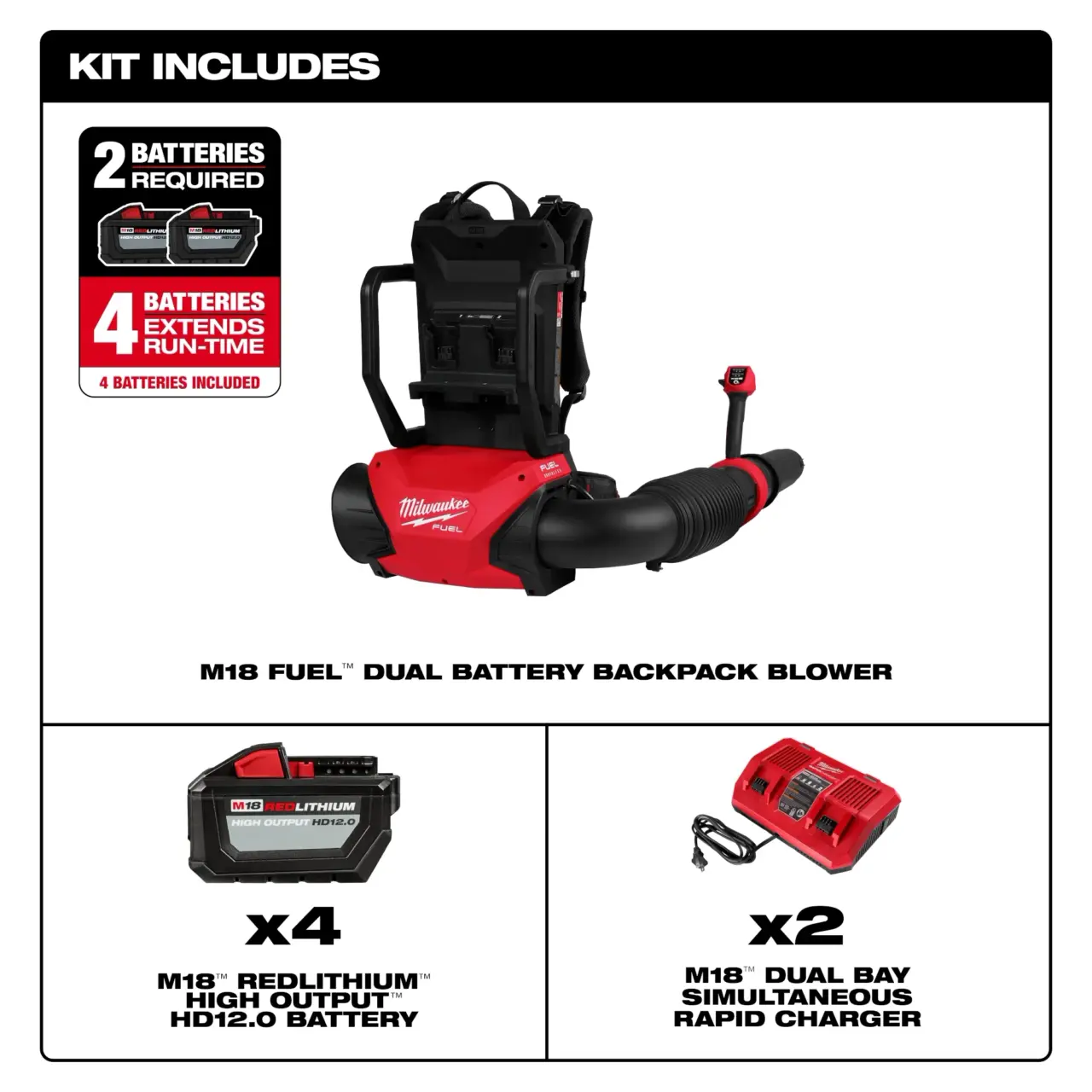 M18 FUEL™ Dual Battery Backpack Blower Kit - Image 4