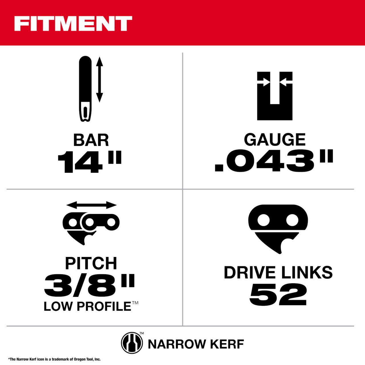 14" 3/8" LOW PROFILE™ Pitch, .043" Gauge Guide Bar - Image 2