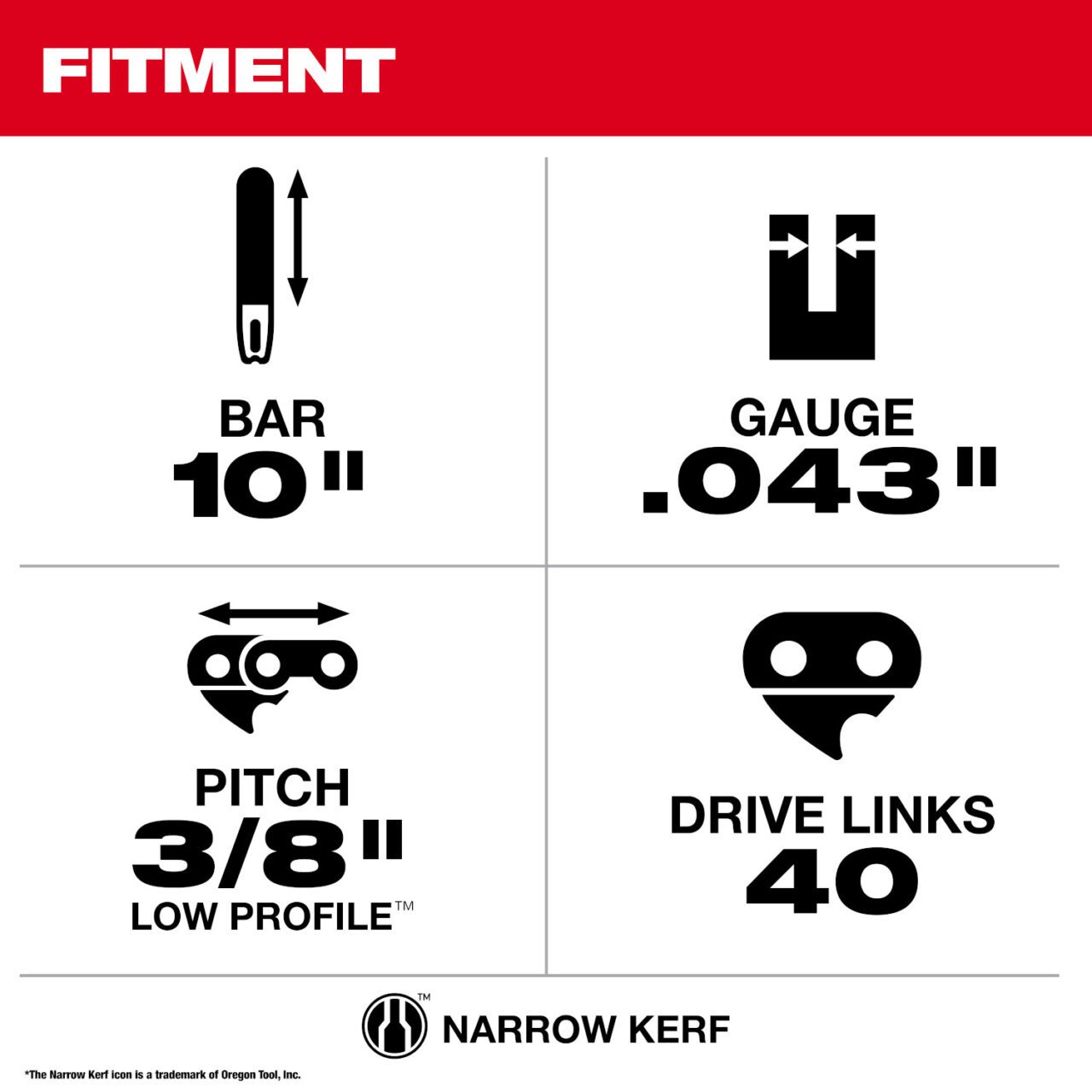 10" 3/8" LOW PROFILE™ Pitch, .043" Gauge Guide Bar - Image 3