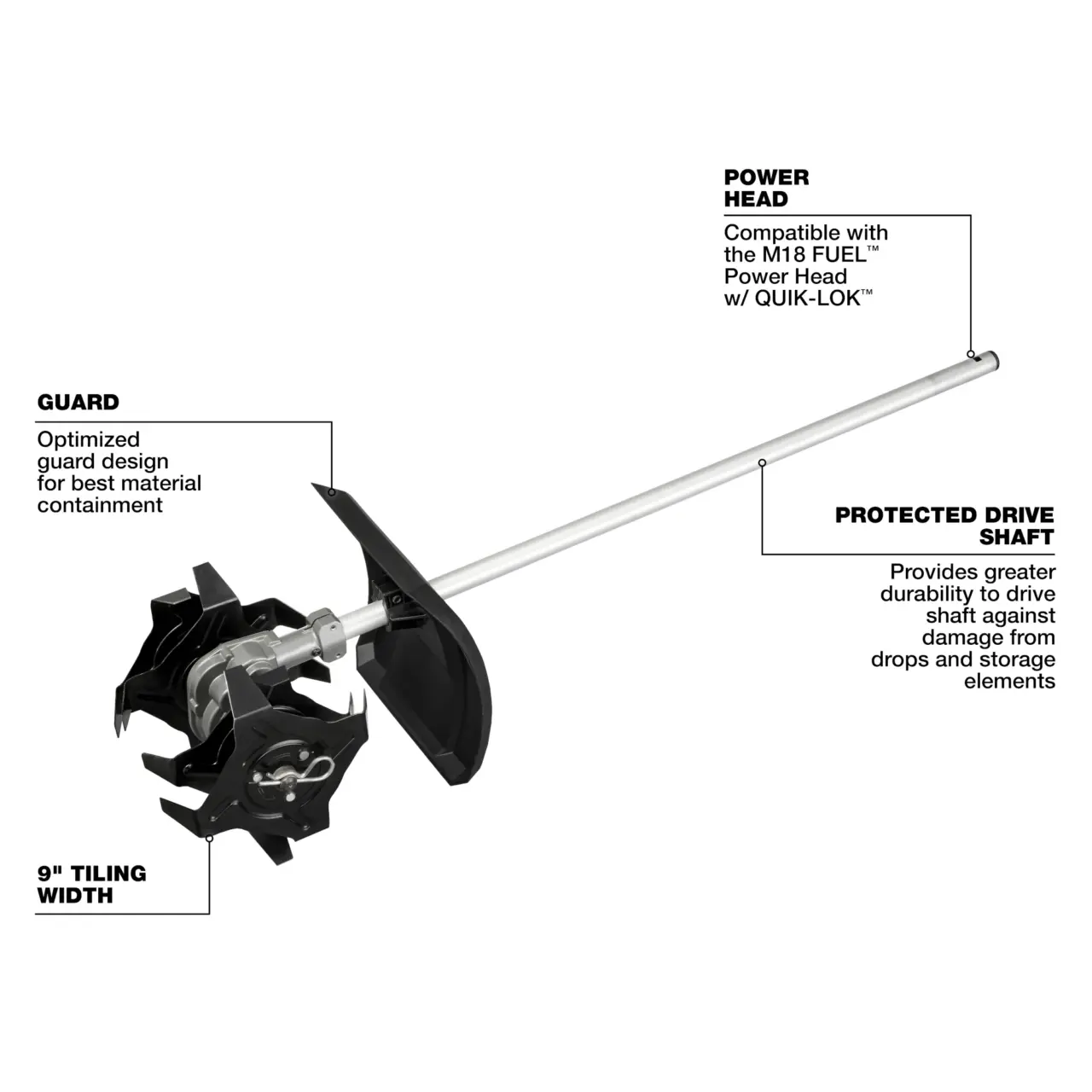 M18 FUEL™ QUIK-LOK™ Cultivator Attachment - Image 2