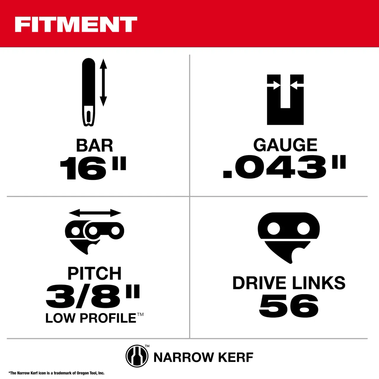 16" 3/8" LOW PROFILE™ Pitch, .043" Gauge Guide Bar - Image 3