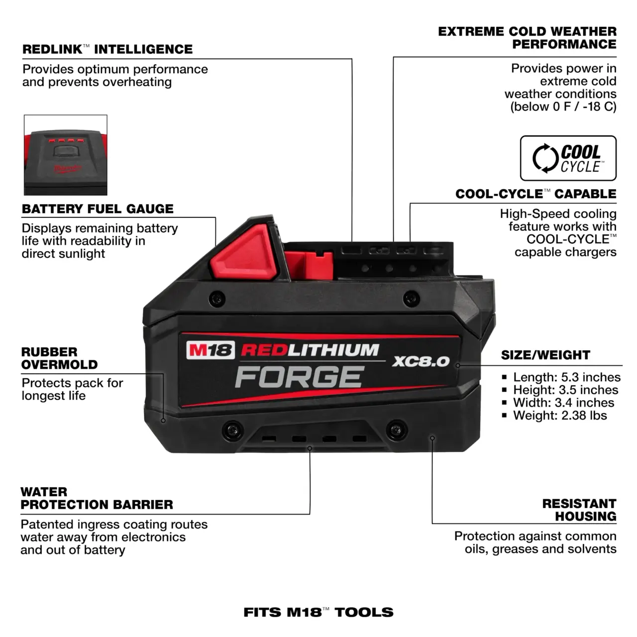 M18™ REDLITHIUM™ FORGE™ XC8.0 Battery Pack - Image 5